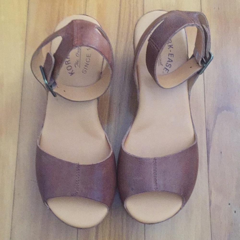 Brown leather Kork-ease wedges! Gorgeous!